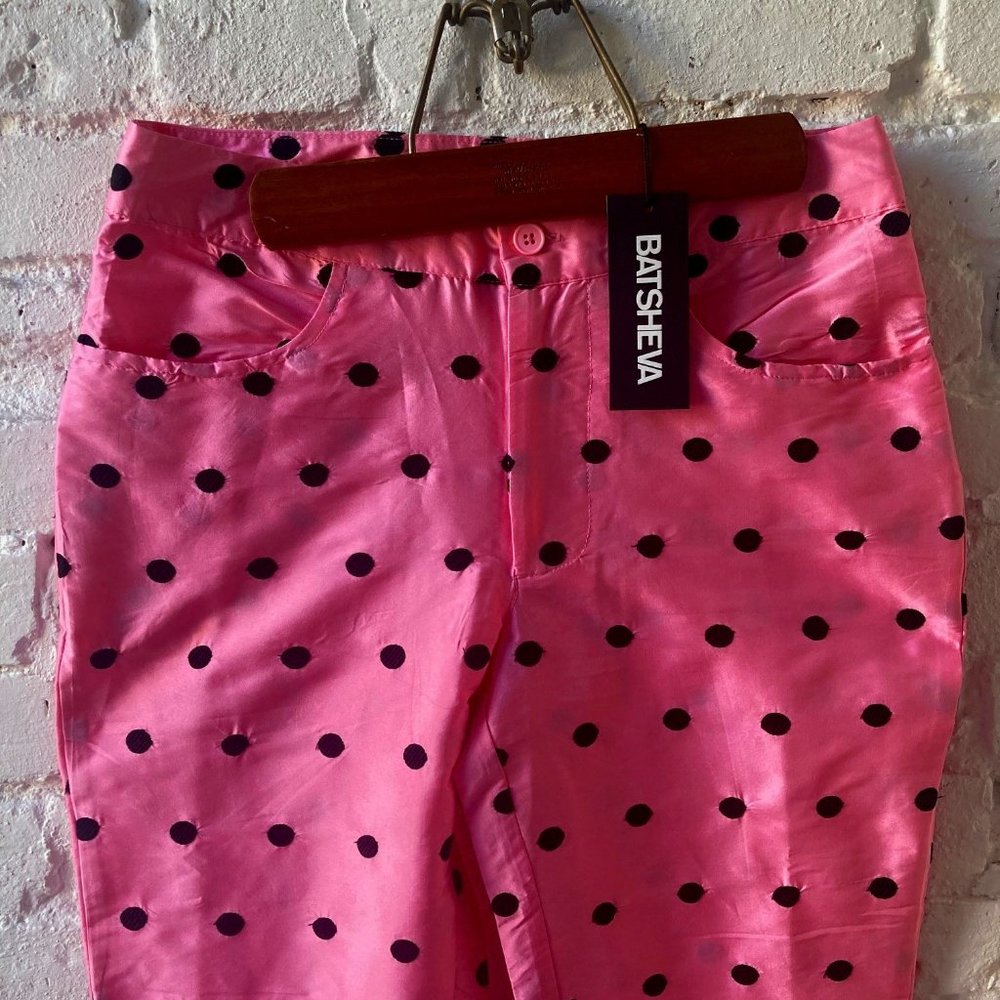 NEW WITH TAGS~ BATSHEVA TAFFETA POLKA DOT PANTS ~ SIZE 0
